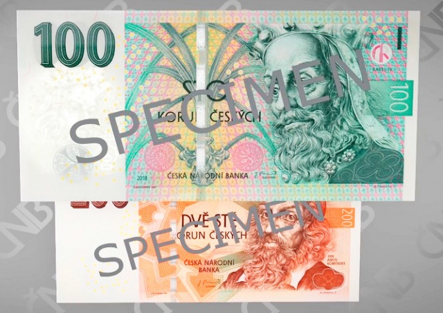 В Чехии ввели в оборот новые банкноты 100 и 200 крон