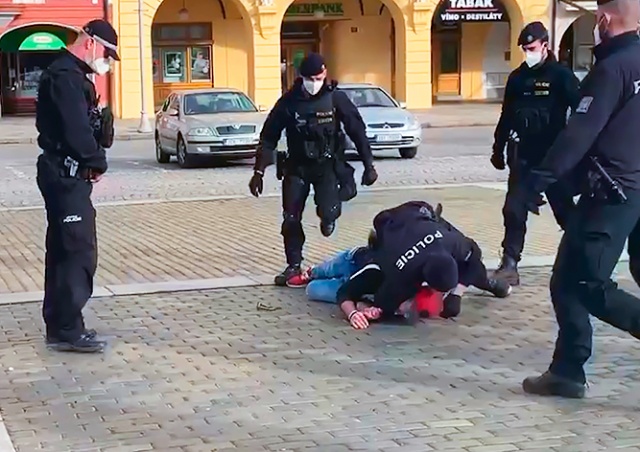 МВД Чехии проверит очередное жесткое задержание мужчины без маски: видео