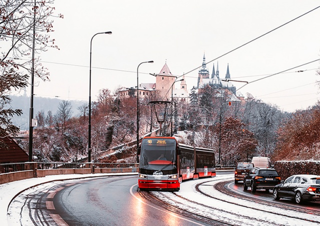 В Праге выпал первый снег