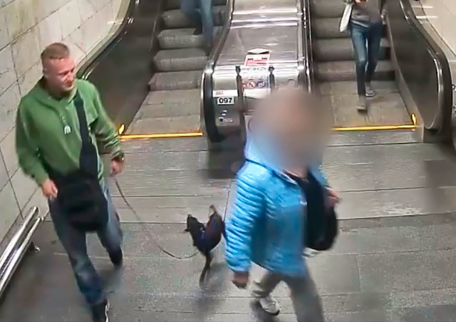 У заснувшего пассажира пражского метро украли собаку: видео