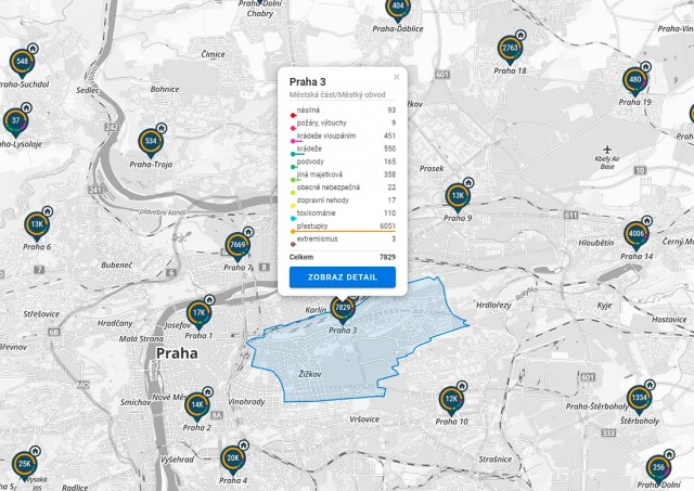 Насколько криминальный ваш район: онлайн-карта преступности в Чехии