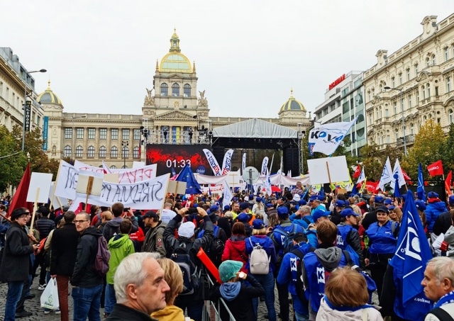 В центре Праги протестовали профсоюзы