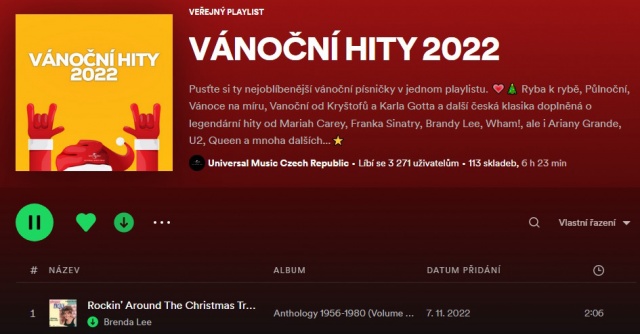 Spotify опубликовал рождественский плейлист для Чехии