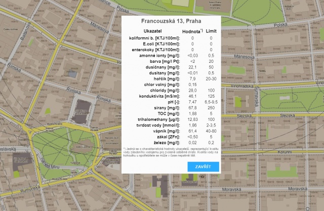 Узнать качество водопроводной воды в районах Праги поможет онлайн-карта