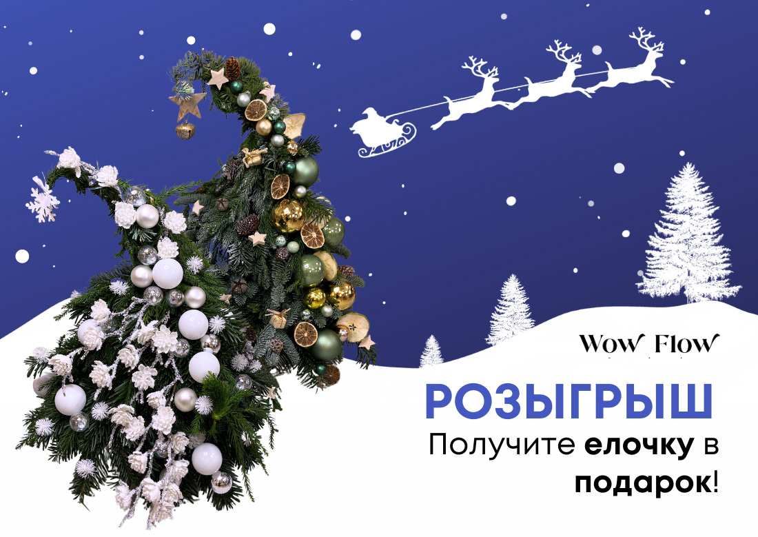 Розыгрыш авторской  елочки от «Wow Flow» – магазина цветов и подарков с бесплатной доставкой по Праге