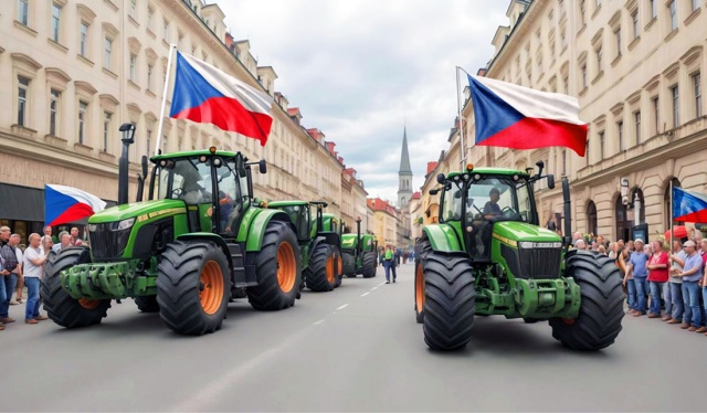 Сотни тракторов заблокируют автомагистраль в центре Праги