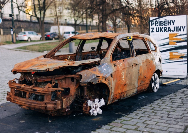 В центре Праги выставят автомобили, уничтоженные Россией под Киевом