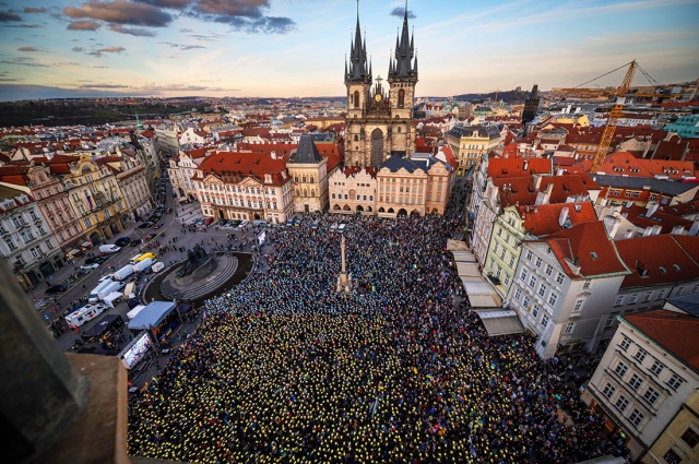 В центре Праги прошел митинг в поддержку Украины: видео