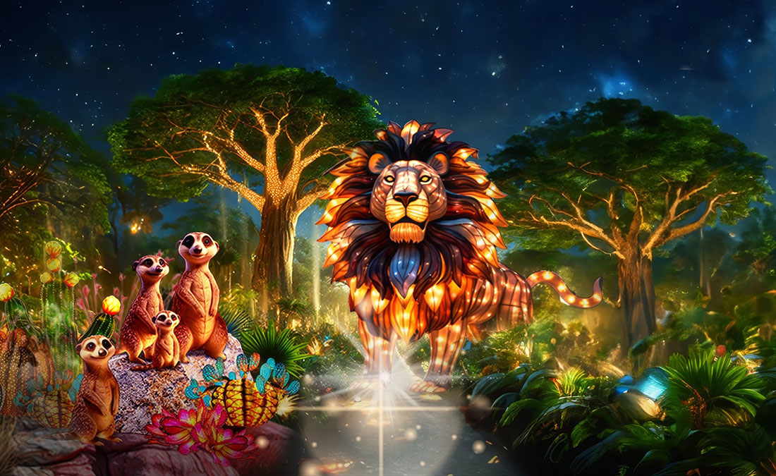 В зоопарке Праги впервые открылась выставка световых инсталляций Garden of Lights