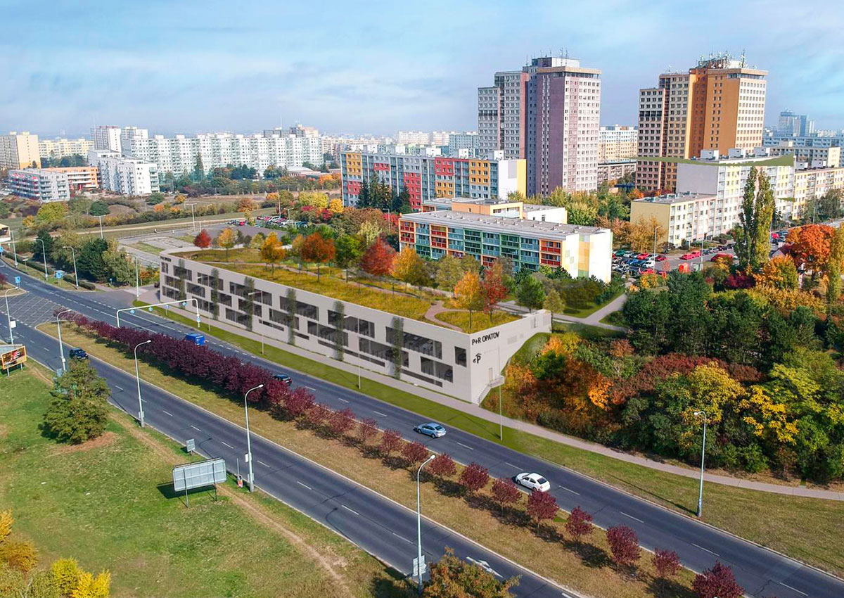 В Праге начали строить перехватывающую парковку с парком на крыше
