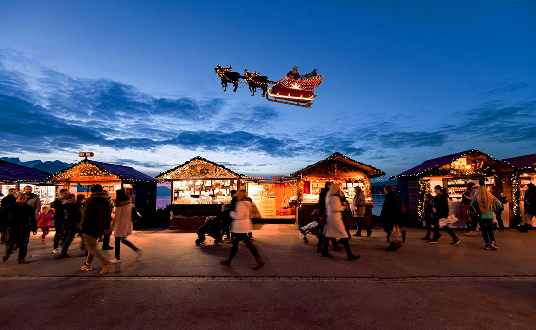 Идея выходного дня: едем в Монтрё, Вевё и Лозанну смотреть полёт Санты