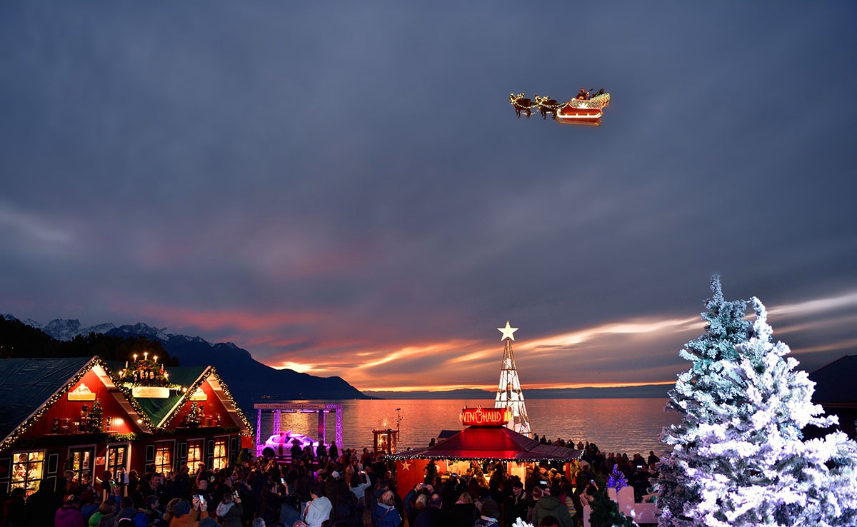 Идея выходного дня: едем в Монтрё, Вевё и Лозанну смотреть полёт Санты