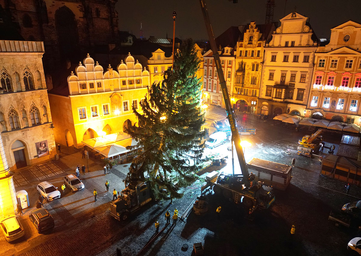 На Староместской площади Праги установили рождественскую ёлку: фото и видео