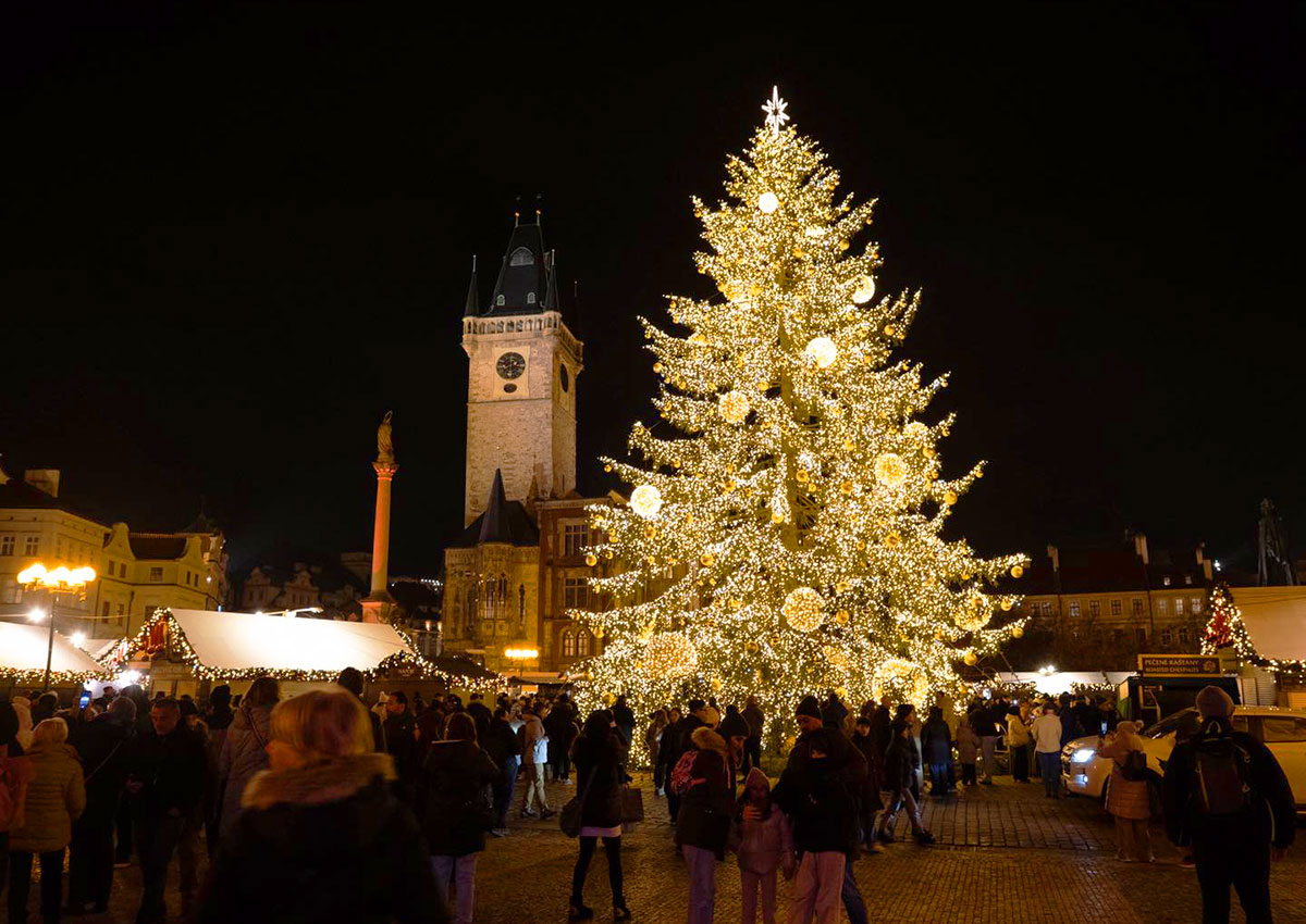 В Праге зажгли главную рождественскую ёлку страны: фото и видео