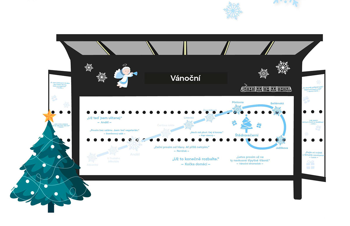 В Праге на один день появится остановка «Рождественская»